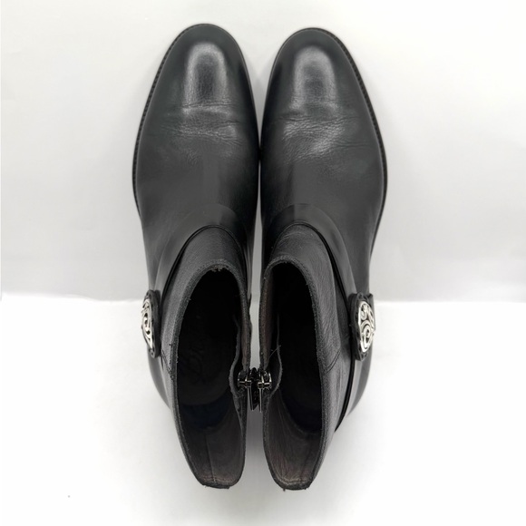 Brighton Black Leather Ankle Boots Celtic Buckle Near New [ Size 8M - Picture 3 of 8